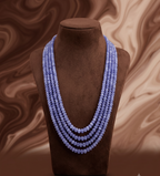 Royal Tanzanite Cascade Multi-Strand Blue Beaded Necklace