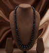 Midnight Drop Single-Strand Beaded Necklace with Central Accent