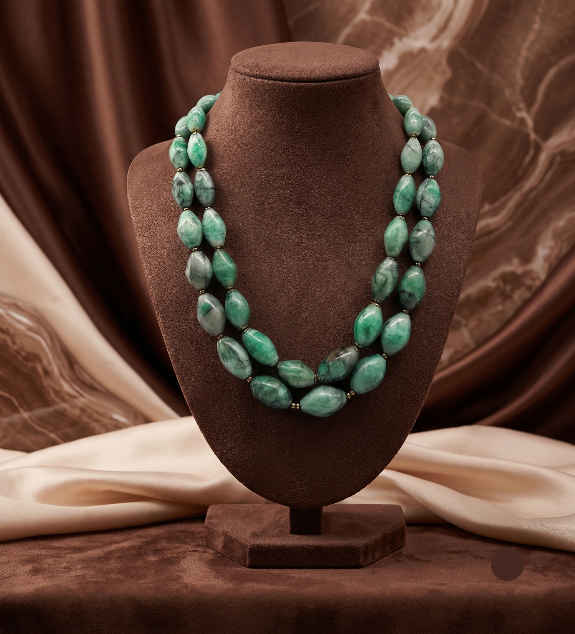 Regal Green Faceted Gemstone Necklace