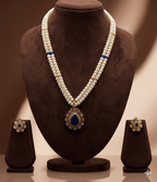 Blue Stone Freshwater Pearl Pendant Set