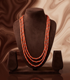 Scarlet Alloy,  Red Cylindrical Beads & Silver Spacers Necklace