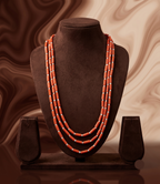 Scarlet Alloy,  Red Cylindrical Beads & Silver Spacers Necklace