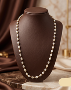 Golden Wire Pearl Taar Mala – Long Handcrafted Freshwater Elegance