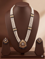 Royal Blue Freshwater Pearl Rani Haar Necklace Set – Premium Bridal & Festive Jewellery