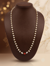 Freshwater Pearl Taar Mala with Red Coral Accent