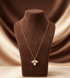 Golden Fan Pearl Pendant Chain