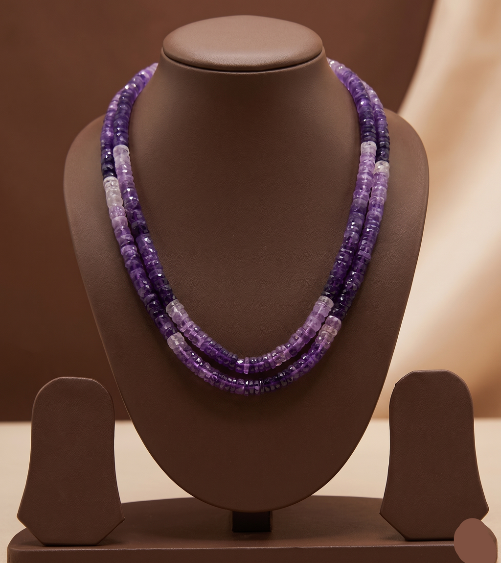 Lavender Dreams Multi-Strand Amethyst Stone Necklace