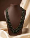 Emerald Veil � Layered Green Beaded Stone Necklace