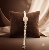 Button Pearl Beaded Statement Bracelet