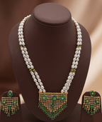 Two Line Freshwater Pearl Pendant Necklace Set