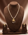 Rose Charm Freshwater Pearl Pendant Set
