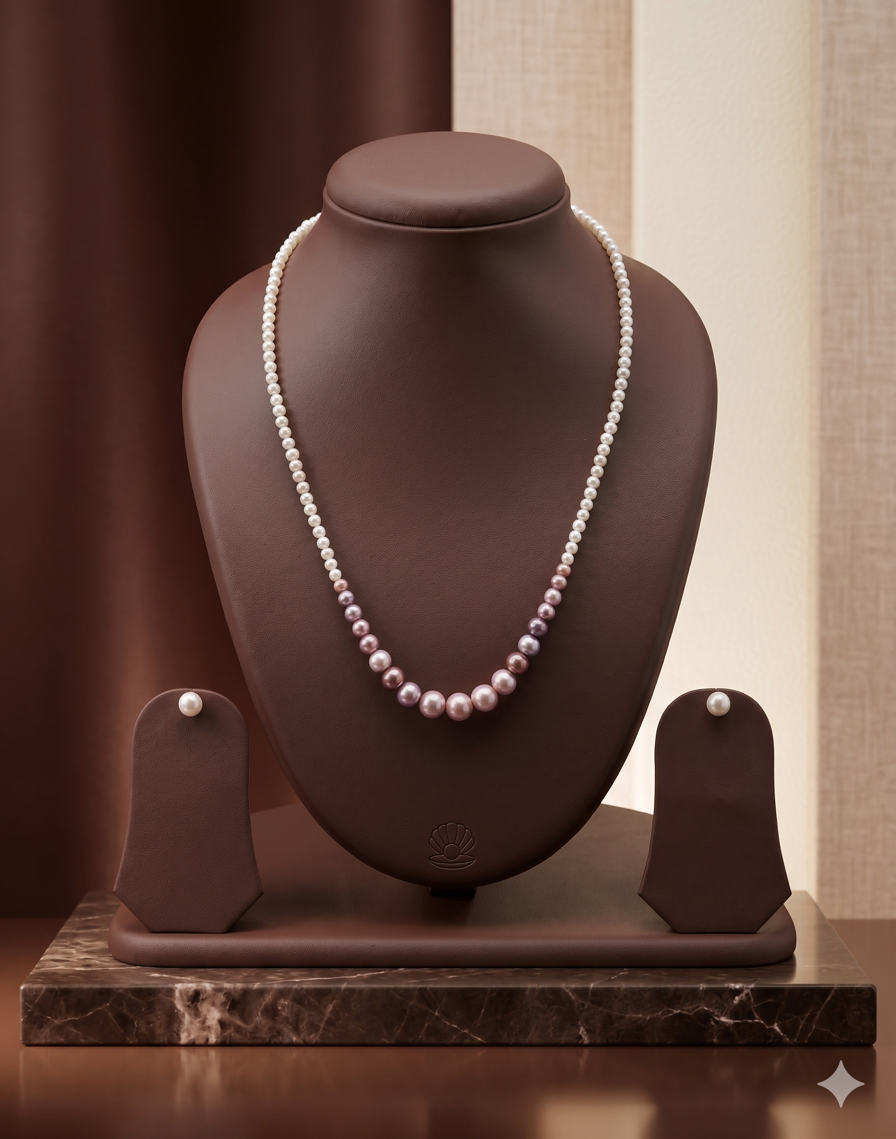 Graduated Freshwater Pearl Necklace Set in Pink