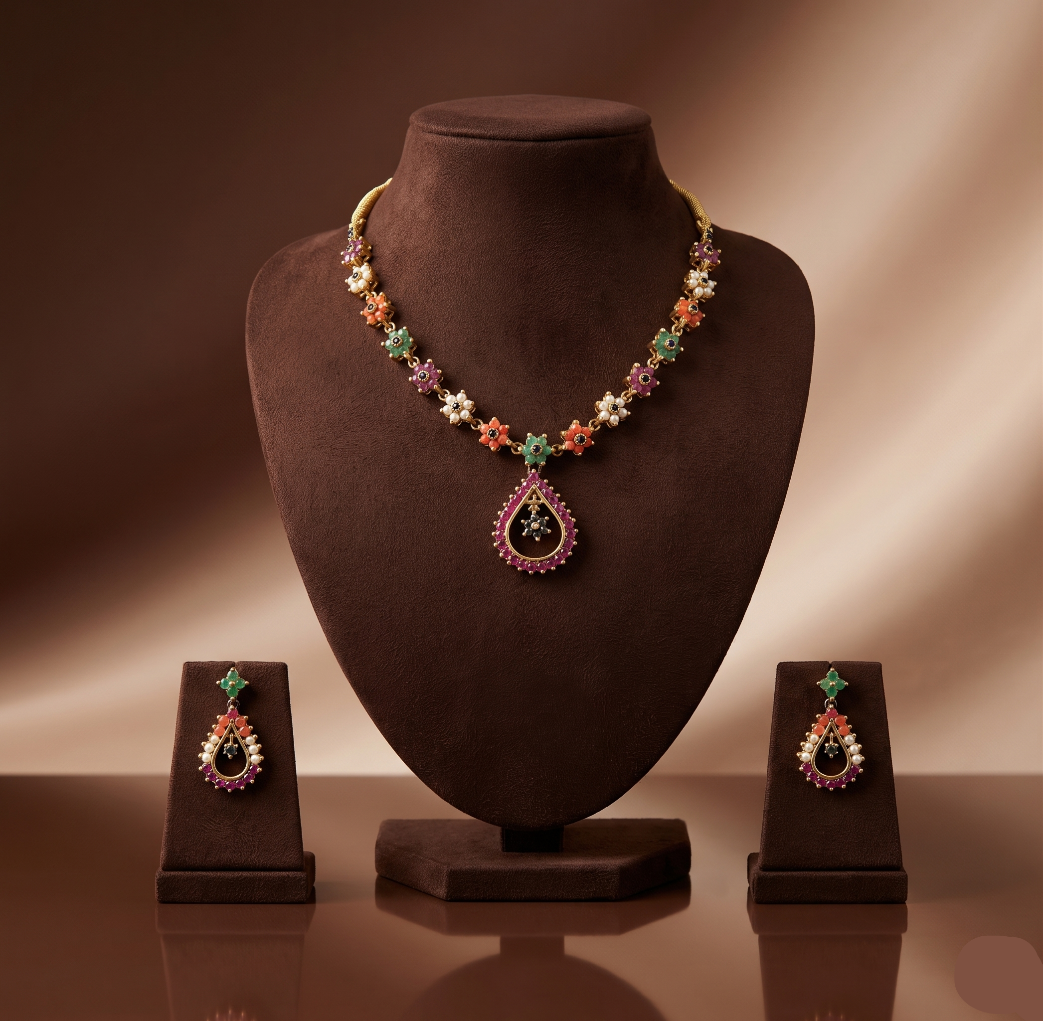 Navratna Necklace Set