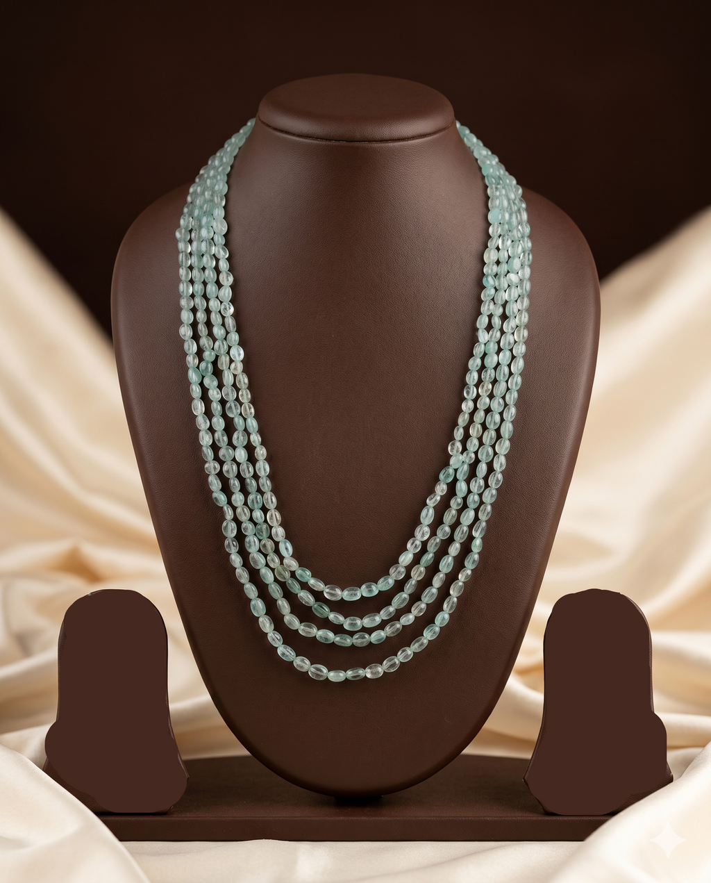 Spring Dew Multi-Strand Green Beaded Stone Necklace