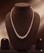 Peach Glow Elegance Pearls Necklace