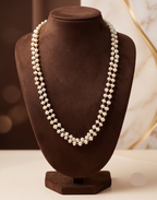 Natural Glow Pearl Taar Mala – Double-Strand Irregular Elegance