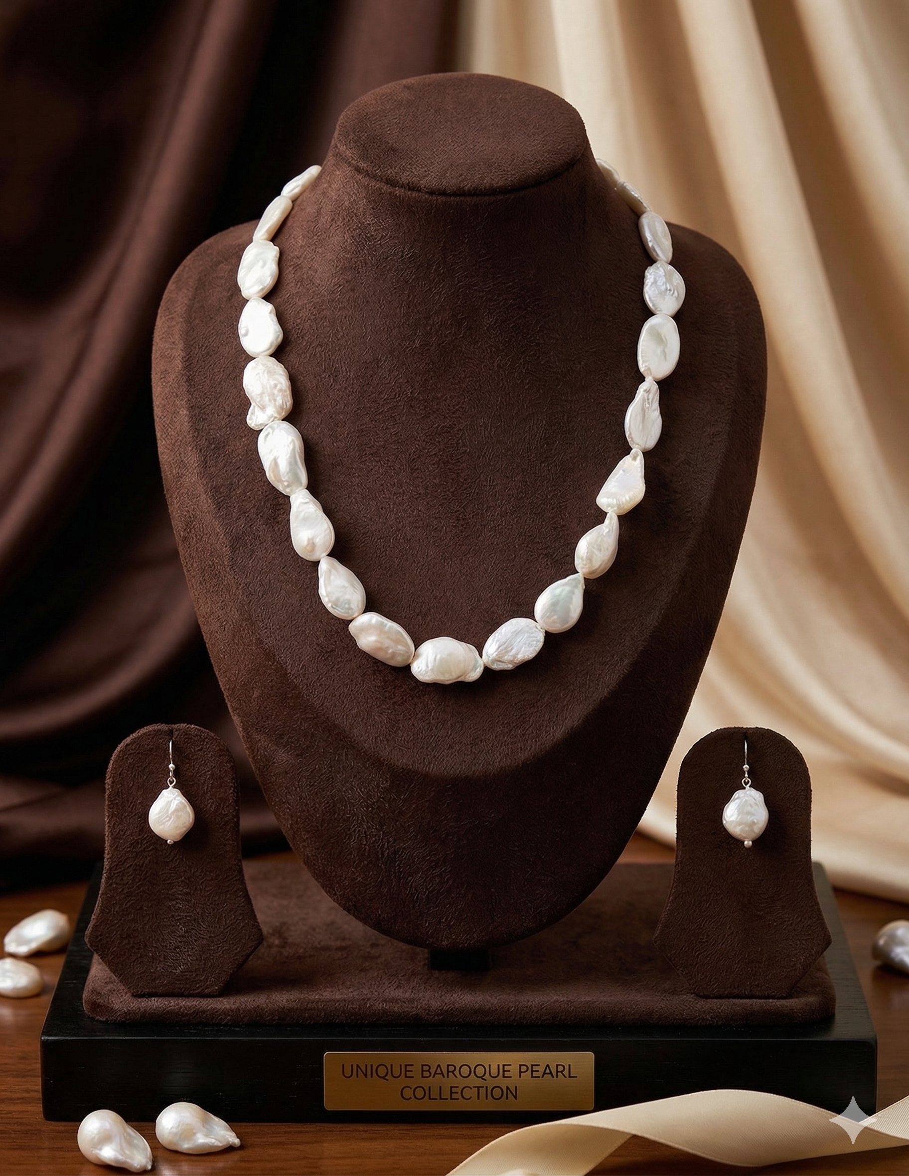 Classic Baroque White Freshwater Pearl One-Line Necklace