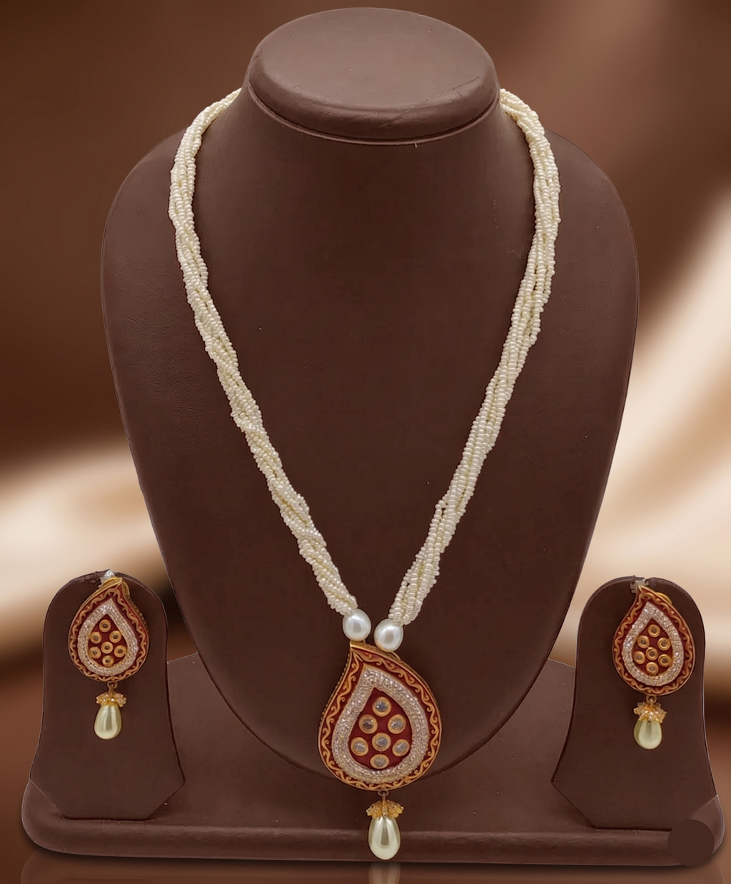 Seed Pearl Royale Pendant Set