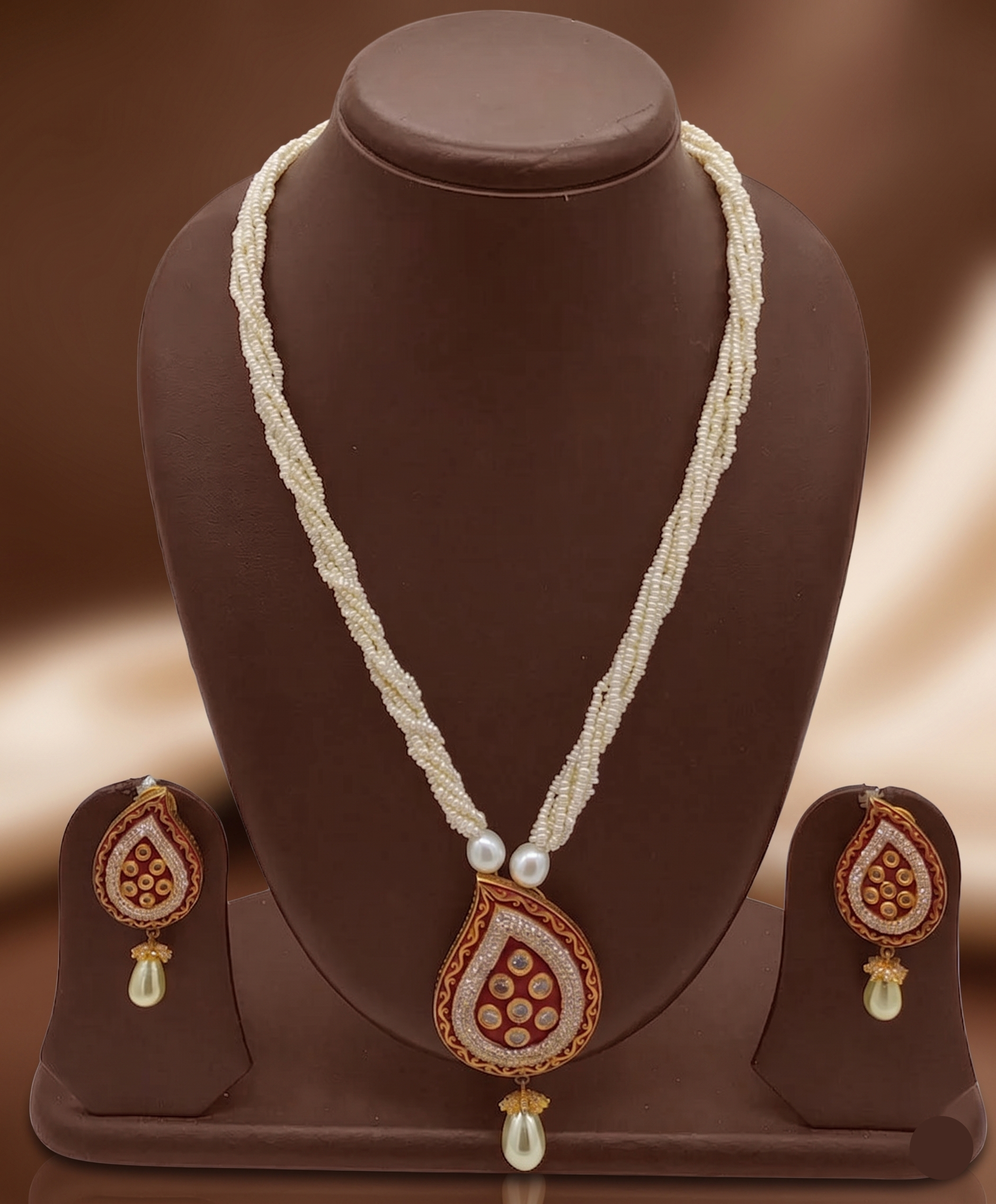 Seed Pearl Royale Pendant Set