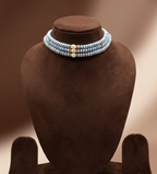 Sky Elegance Freshwater Pearl 3 Line Choker