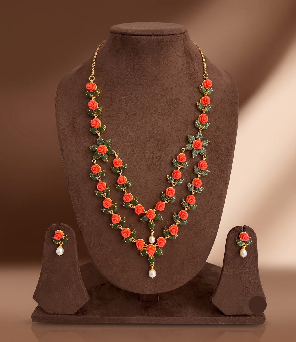 Coral necklace set