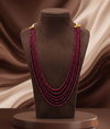 Garnet Layers Deep Red Multi-Strand Beaded Necklace
