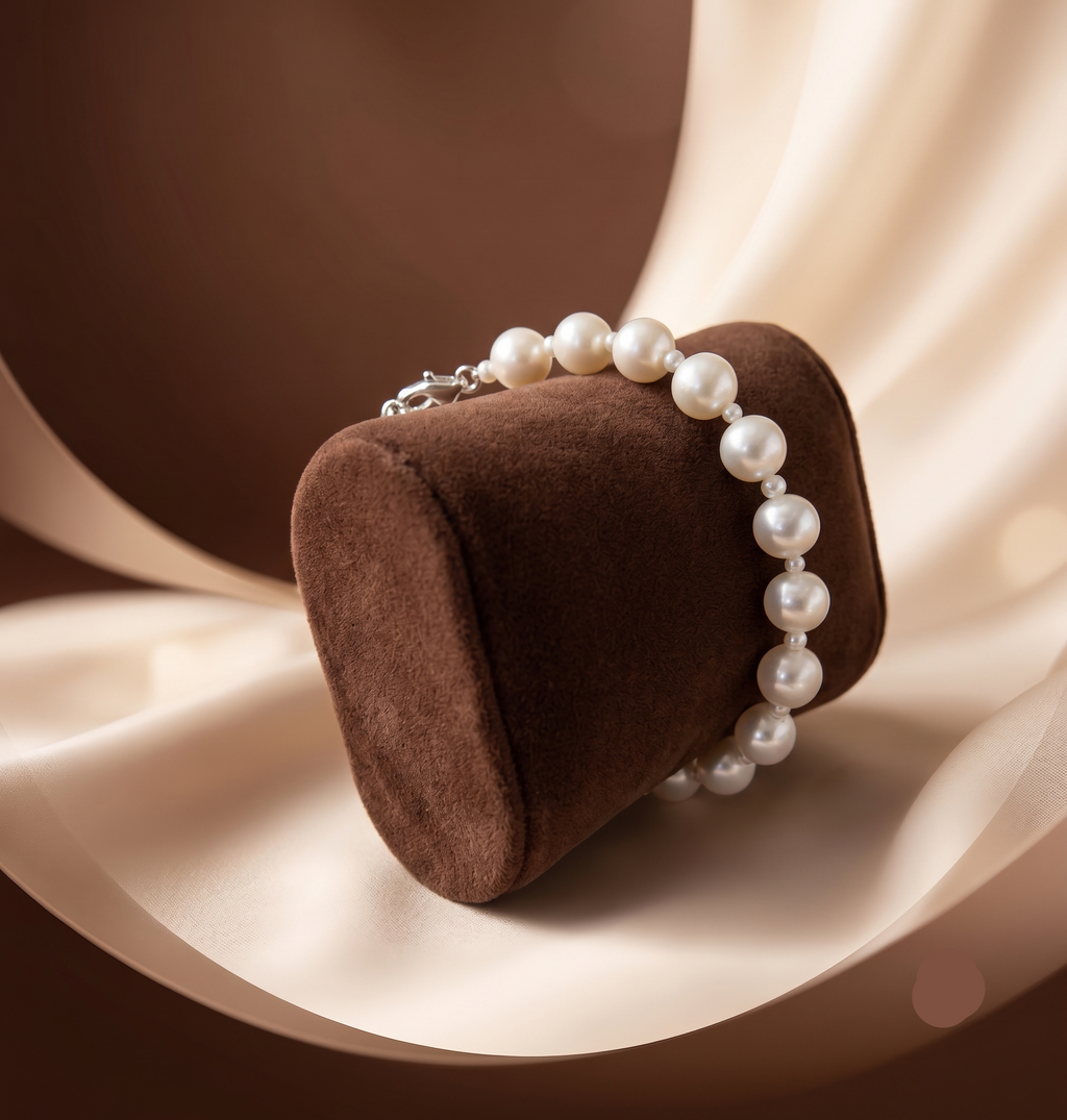 Round White Freshwater Pearl Elegant Bracelet