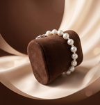 Round White Freshwater Pearl Elegant Bracelet