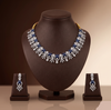 White Blue CZ Necklace Set