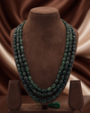 Forest Cascade  Layered Necklace with Dark Green Gemstone Beads