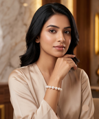 Round White Freshwater Pearl Elegant Bracelet