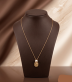 Golden Pearl Medallion Pendant Chain