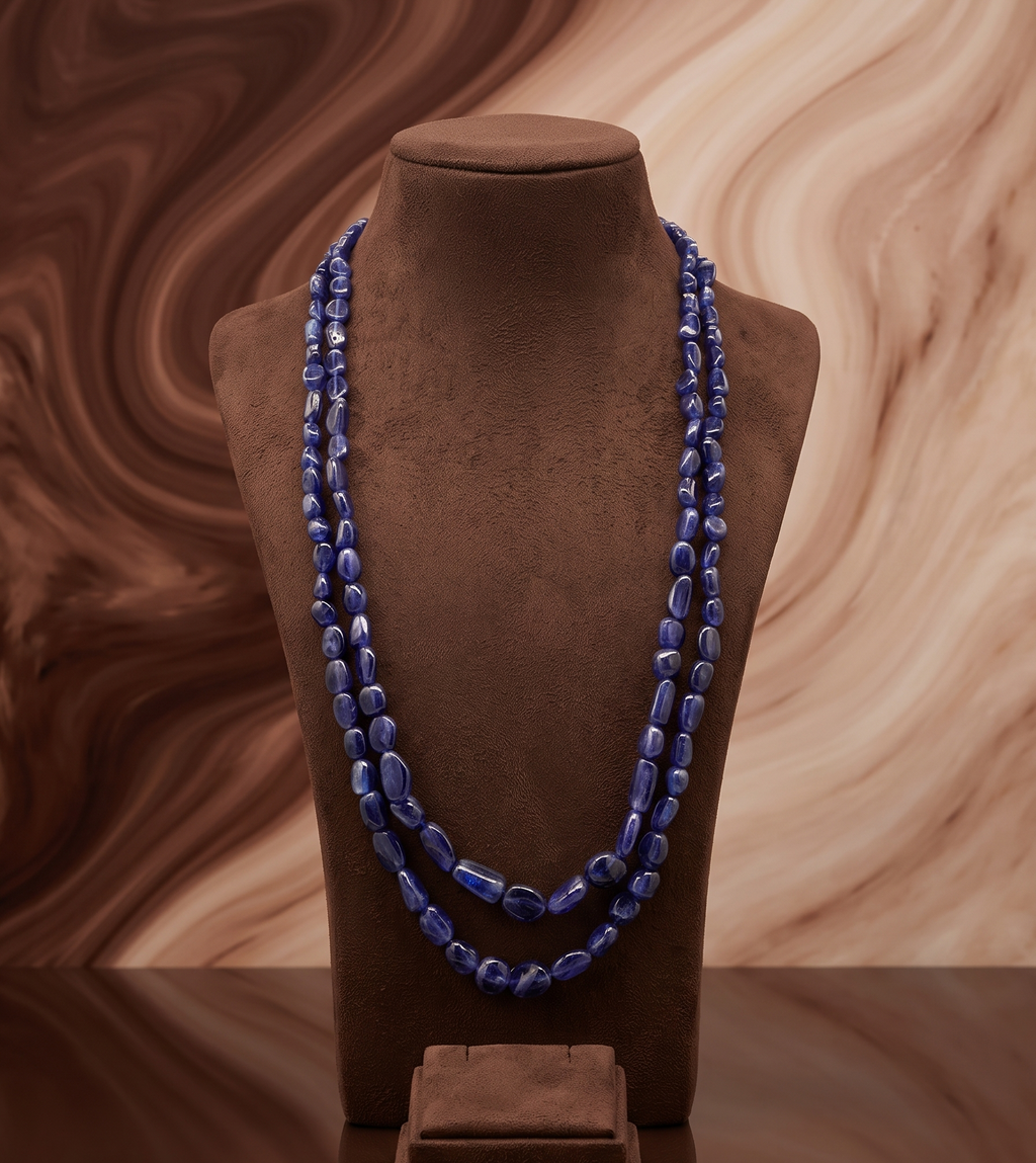 Ocean Depths Layered Blue Bead Necklace