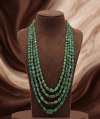 Royal Emerald Cascade  Multi-Strand Beaded Necklace