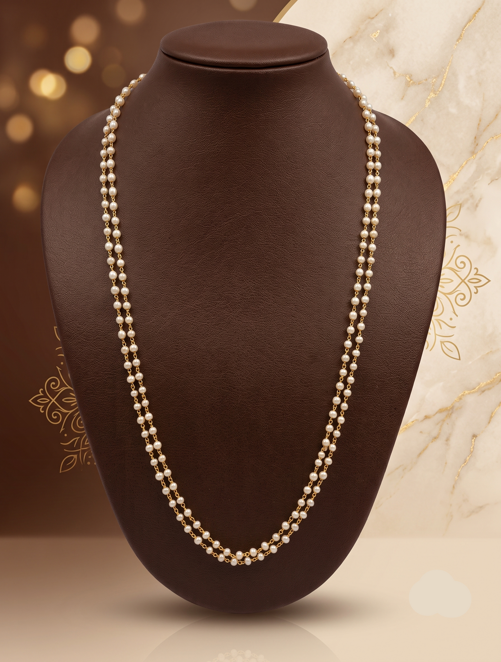 Long Freshwater Pearl Double-Strand Necklace