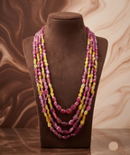 Sunset Bloom Multi-Strand Bead Necklace