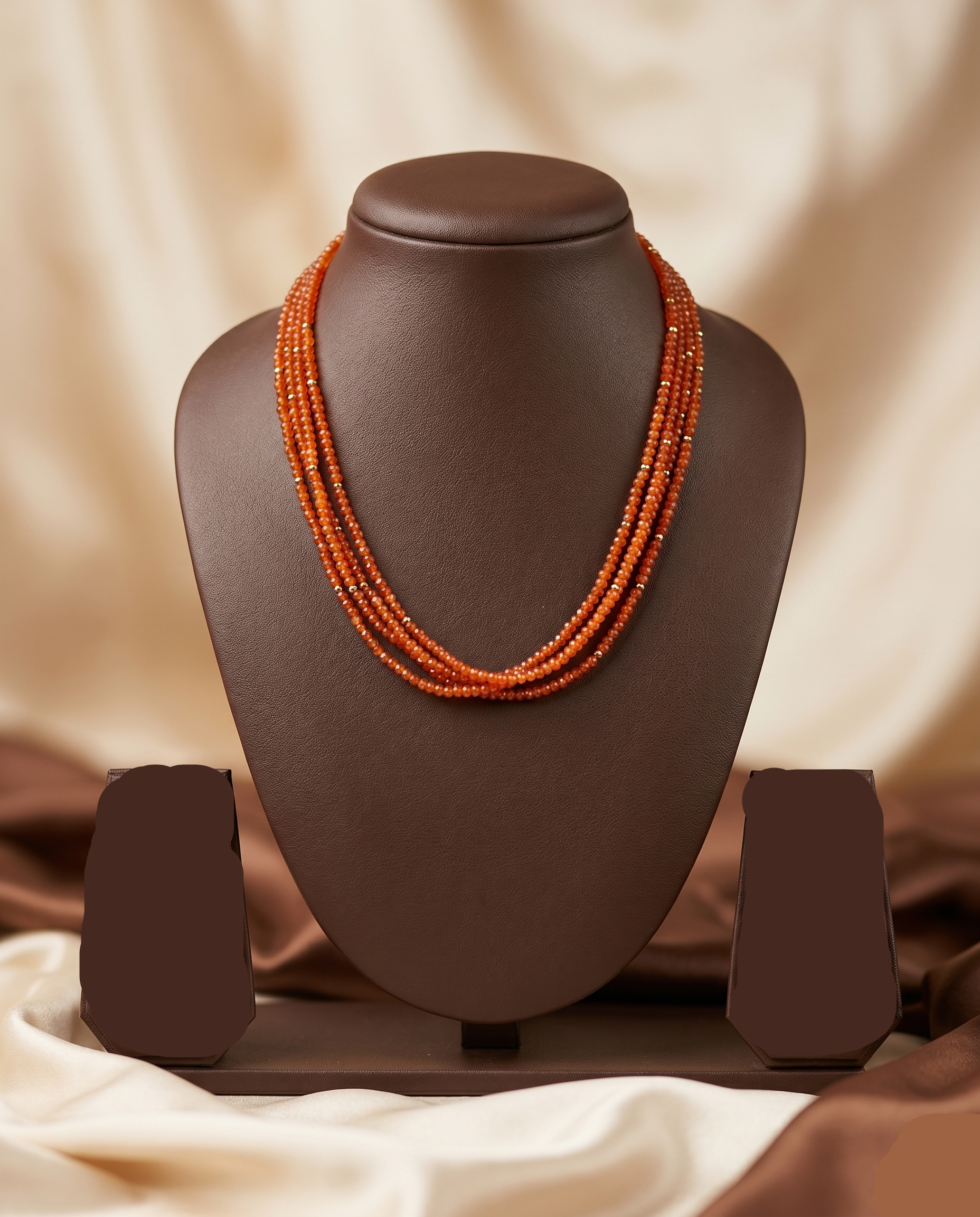 Red Radiance Multi-Strand Coral Stone Necklace