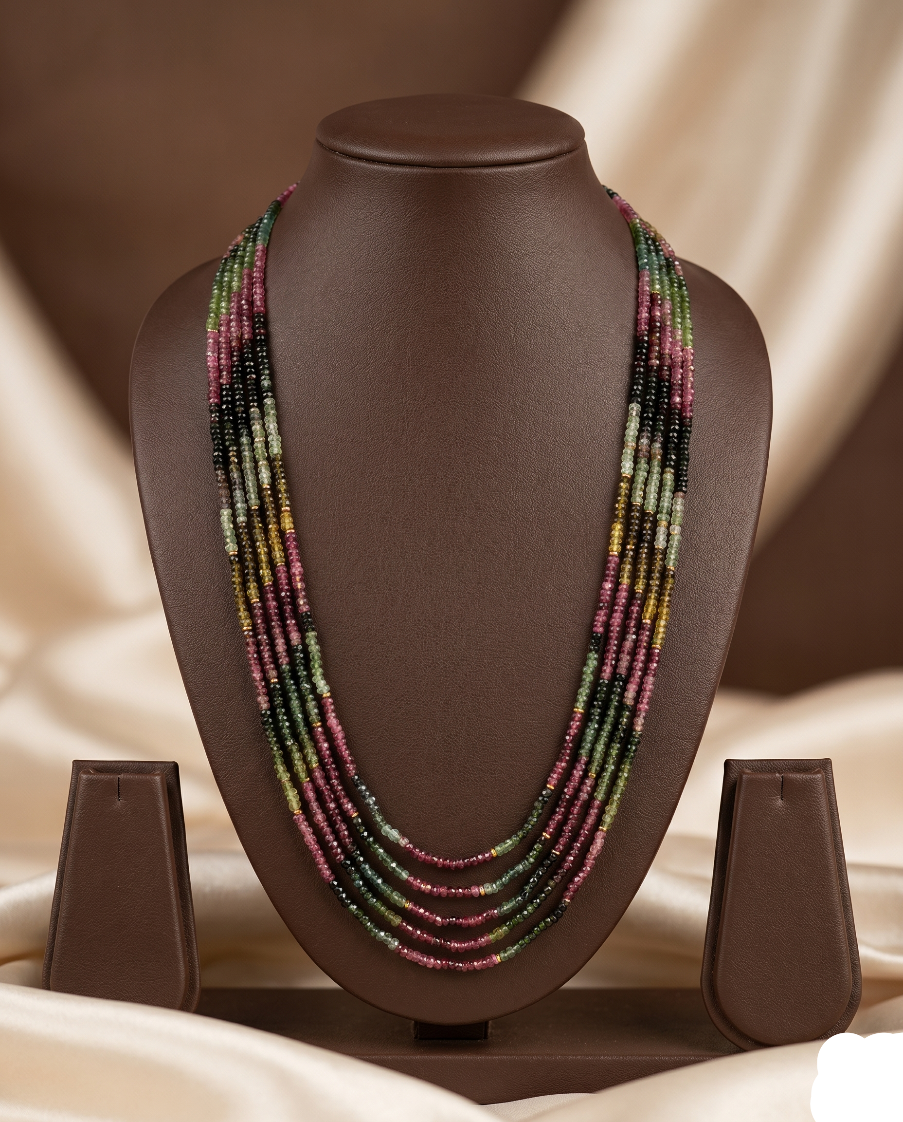 Tourmaline Bloom � Multi-Strand Gemstone Stone Necklace