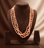 Desert Drape � Intertwined Orange & Ivory Nugget Bead Necklace