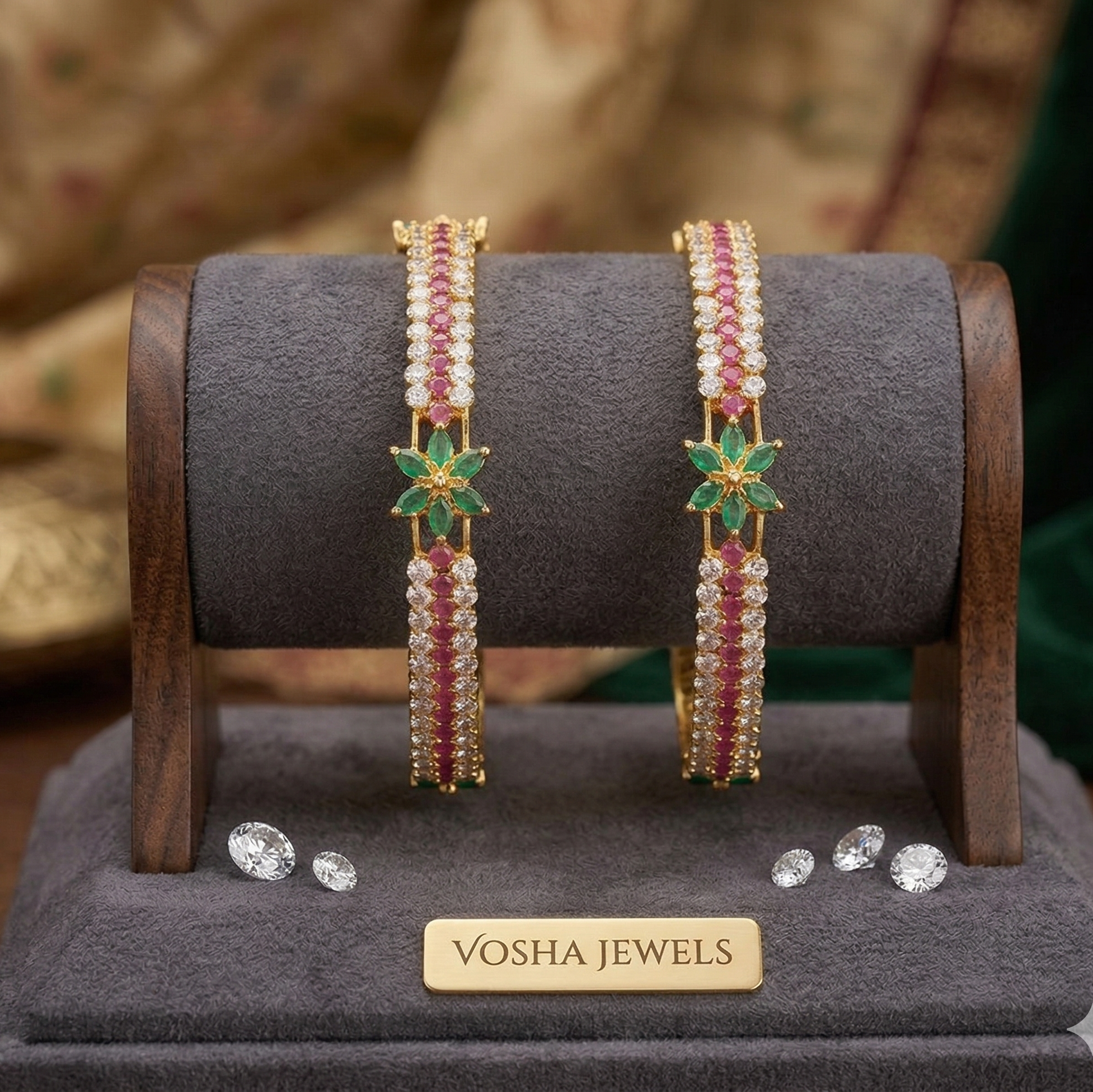 Floral Festive Charm Bangles