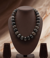 Midnight Bold � Chunky Polished Black Bead Necklace
