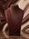 Maharani Crimson Gold Bead Necklace