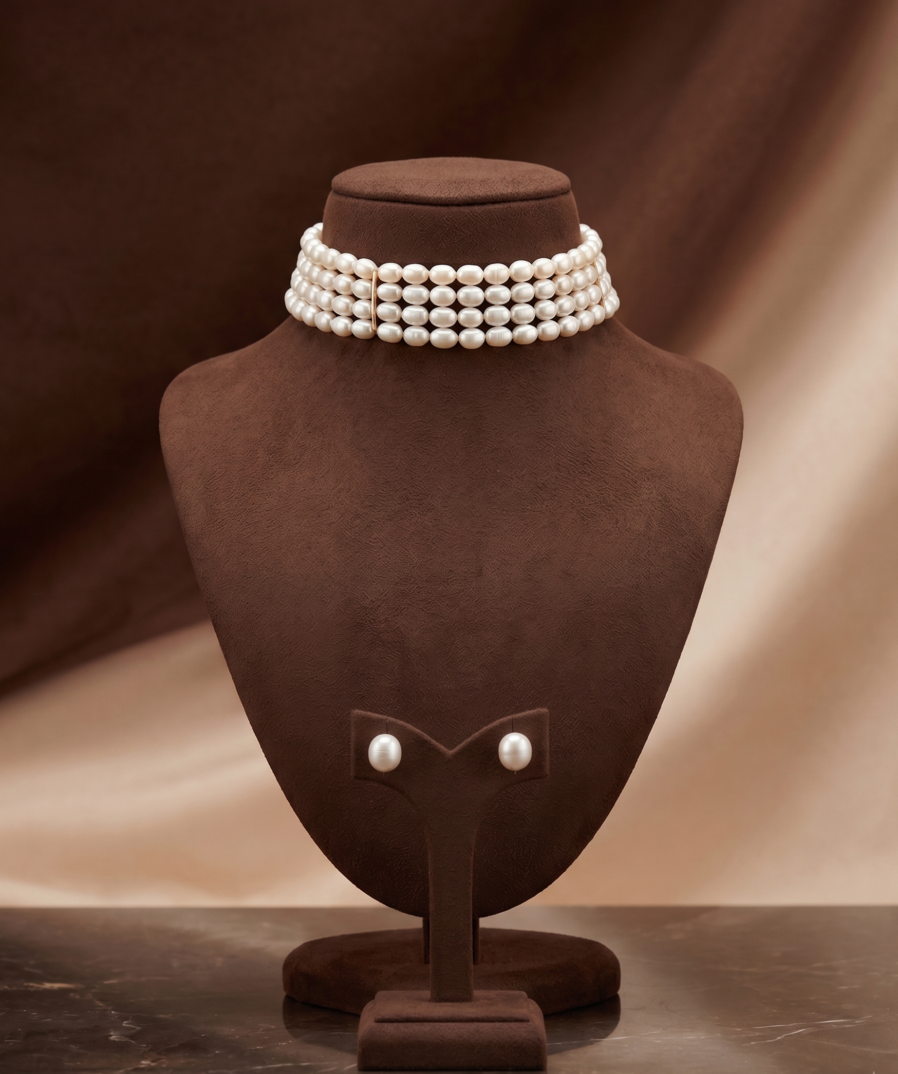 Blush Harmony Multi-Strand Pearl Choker Set