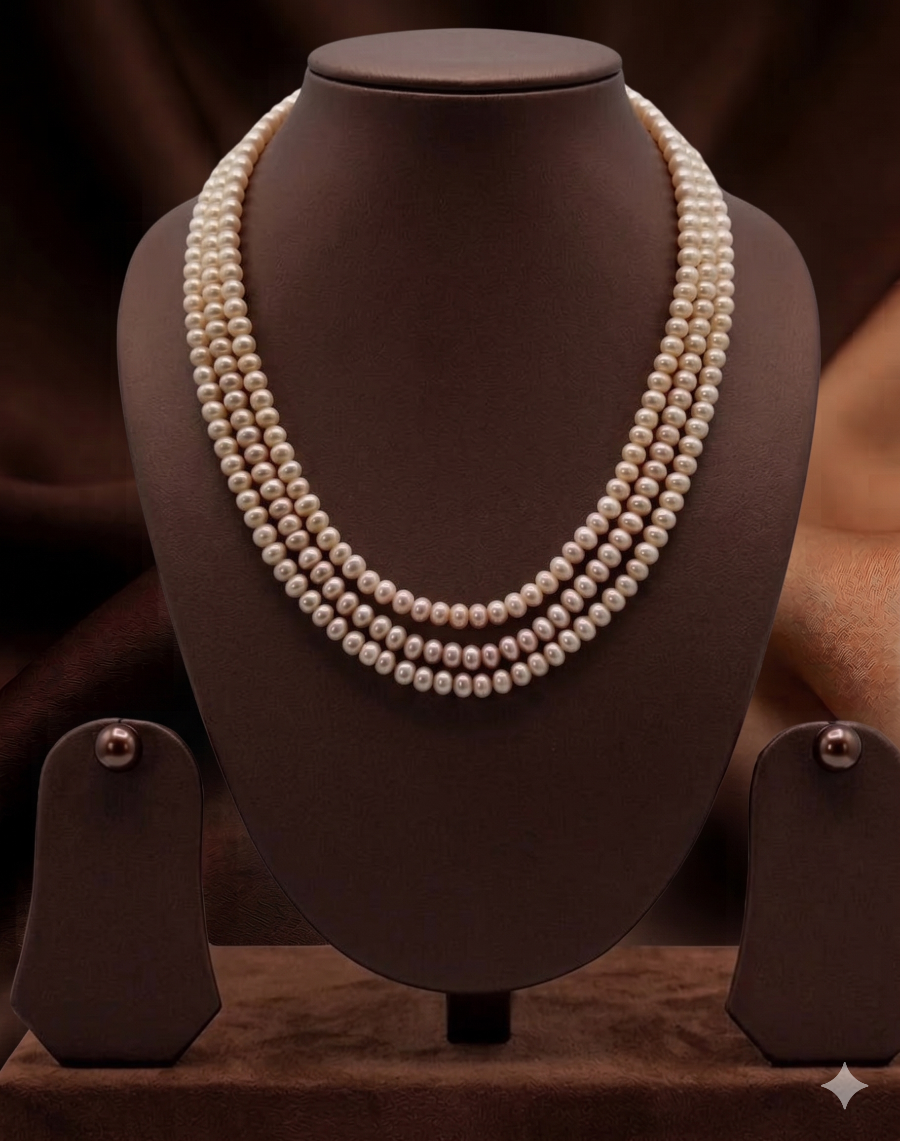 Royal Grace Triple-Strand Pearls Necklace