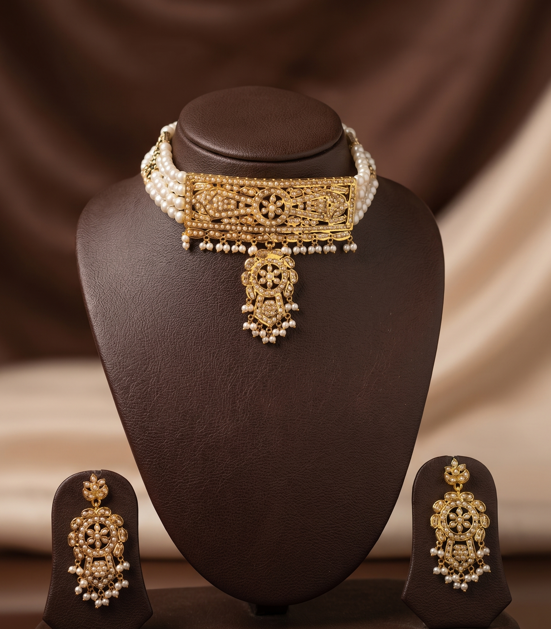 Regal Radiance Pearl Choker Set