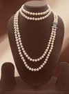 Diamond Bow Grace Freshwater Pearl Necklace Set