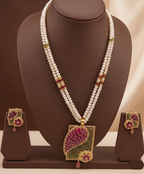 Two Line Freshwater Pearl Pendant Necklace Set