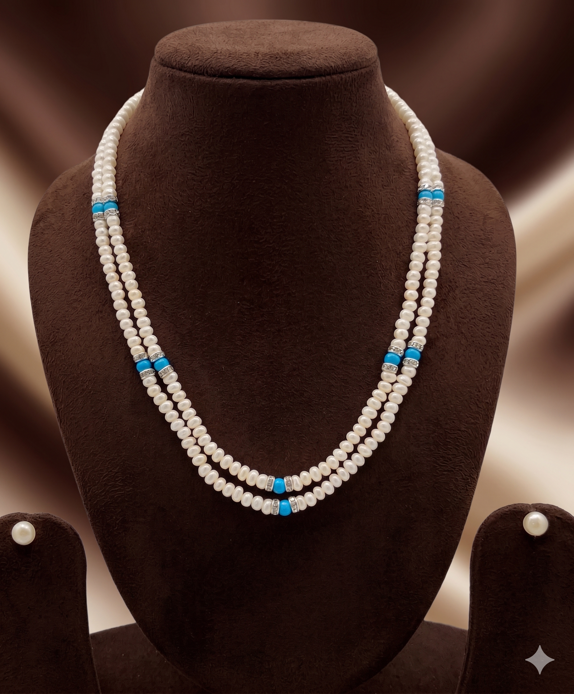 Double-Strand Freshwater Pearl Necklace Set
