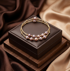 Double Line Lavender Freshwater Pearl Wrap Bracelet