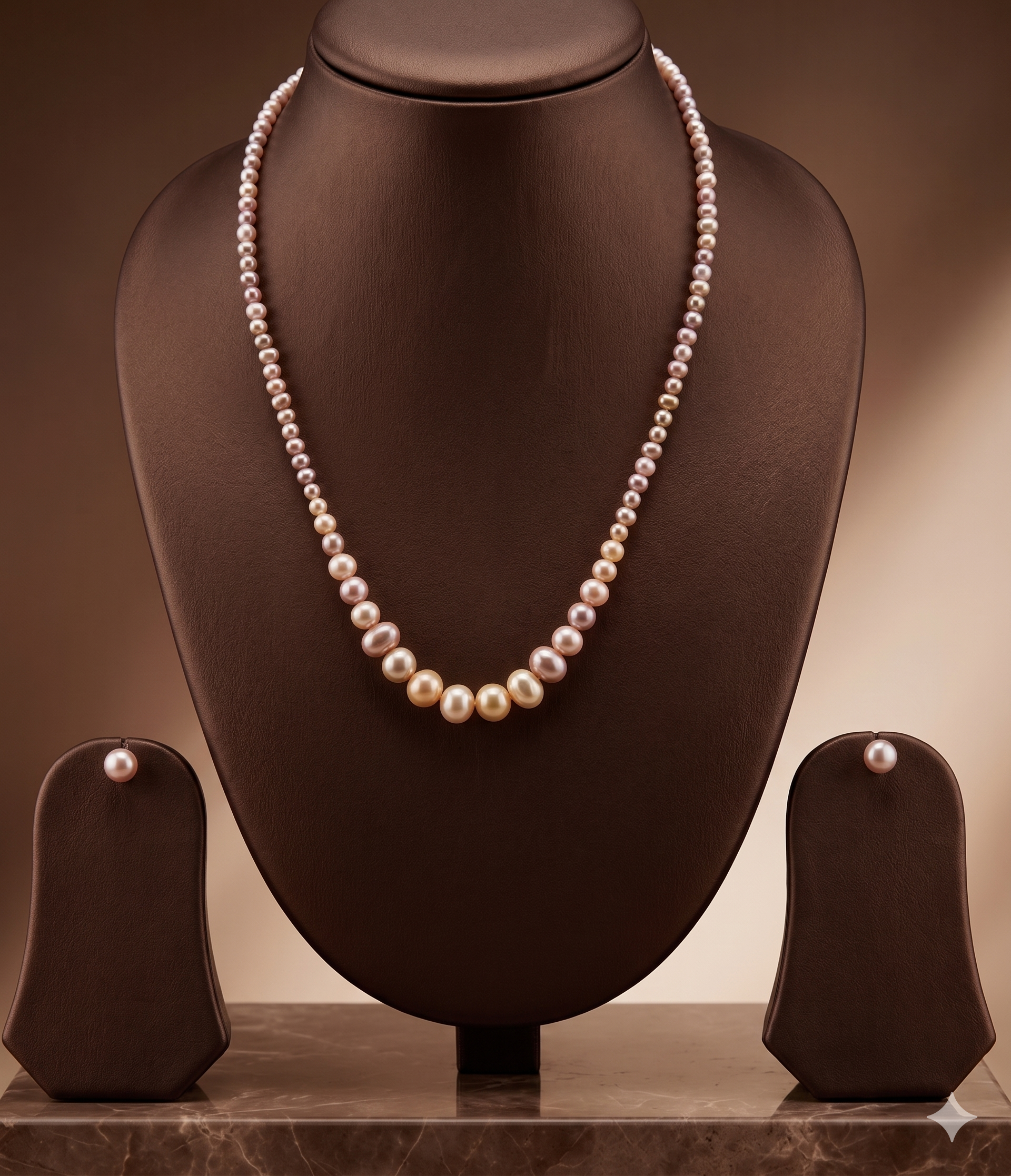 Graduated Multitone Freshwater Pearl Necklace Set
